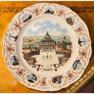 VTG Lorenz Hutschenreuther JR Germany Souvenir 10" Plate St Peter Basilica Rome
